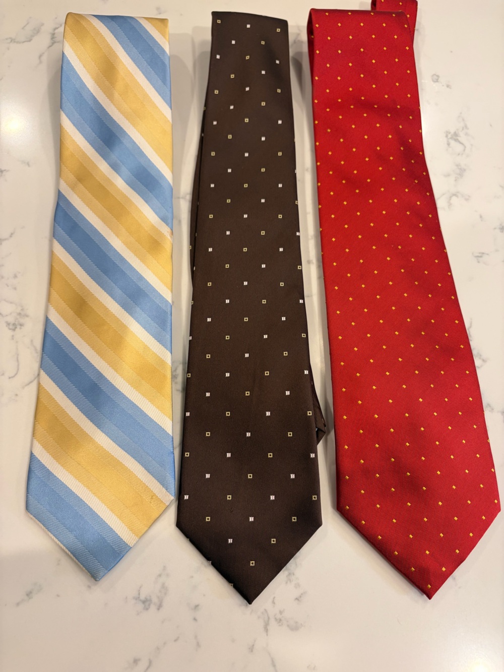VINTAGE SILK TIE BUNDLE Nautica and more Mens Tie Set - Blue, Yellow, Brown Red